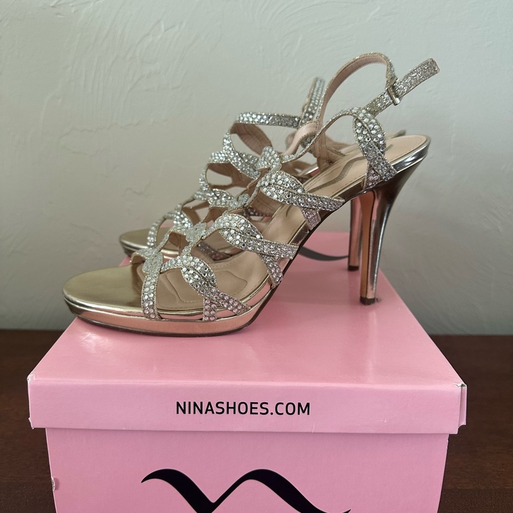Nina Women's Glittering Gold Heels